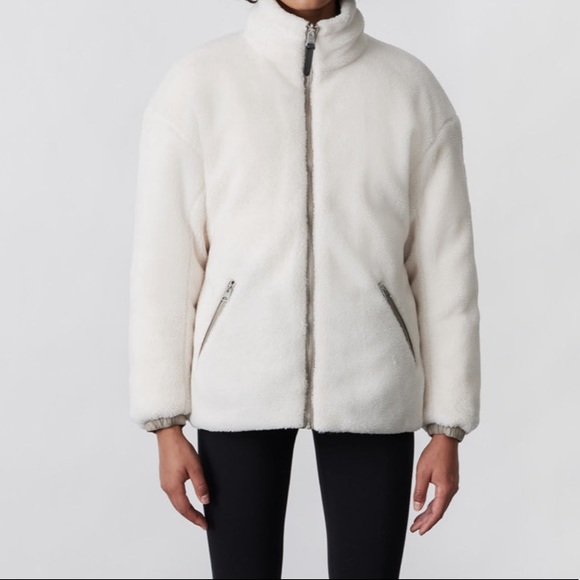 💕Mackage CELYN REVERSIBLE FOIL SHIELD DOWN TEDDY FLEECE JACKET XXS - Picture 2 of 6